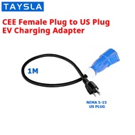 Taysla EV portable charger Schuko plug with CEE electrical plug blue power adapter CEE connector 7kW