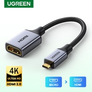 UGREEN 0.22M Micro HDMI to HDMI Cable Male to Female Micro HDMI Adapter Support 4K 60Hz 3D 1080P Ethernet Audio Return for GoPro Hero 6 Hero 5 Black, Nexus 10 Tablet, ASUS Zenbook Laptop, Camera-Intl