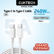 CUKTECH 240W 5A Braided Cable Type-C to Type-C Fast Charging Cable Xiaomi 100W PD3.1 Supercharge for