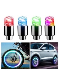 2入組LED自行車摩托車車輪輪胎車輪燈閥門彩色閃光適用於公路自行車車輪帽子