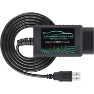 Pengimbas OBD2 Adapter USB ELM327 dengan Cip Asal FT232RL 18F25K80 V1.4, Sesuai untuk Alat Pemindaia
