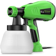 Ginour Electric Paint Gun 1300ml HVLP Paint Spray Gun with 4 Copper Nozzles, Paint Sprayer