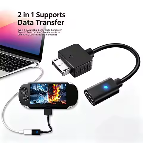 USB C Cable for Playstation Vita 1000 Controller Type C LED Charging Adapter Cord Power Wire for PS 