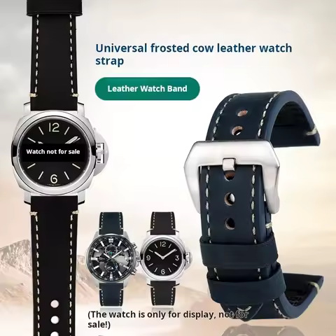 For Panerai Breitling Hamilton Casio Fossil Men watchband 22mm 24mm 26mm Thick Cowhide Genuine Leath