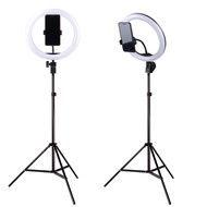 Lacyfans Lampu Halo Ring Light Curve LED Selfie 120 LED 10 Inch with Smartphone Holder + Tripod 2M -