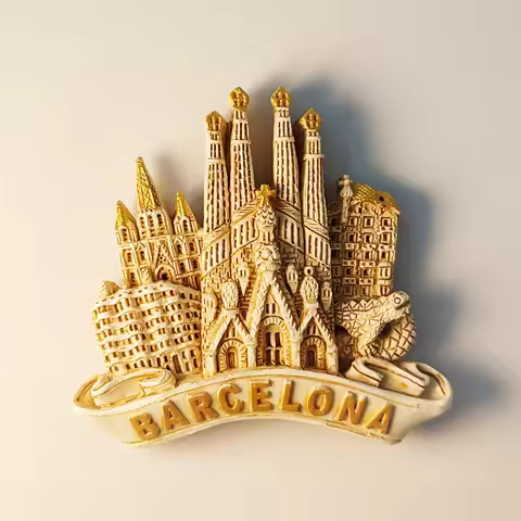 Spain，Barcelona，Sagrada Familia，3D Stereoscopic，Tourism souvenirs，Resin painting，Decoration home，Ref