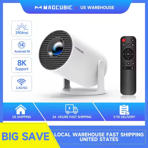 Magcubic HY300 Pro 8K Projector 260ANSI Android 14 Portable Projector Dual WiFi6 BT5.4 Outdoor Cinem