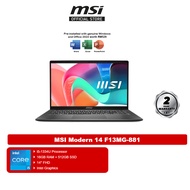 MSI Modern 14 F13MG-881 14" FHD Laptop Platinum Gray ( i5-1334U, 16GB, 512GB SSD, Intel, W11, H&S )