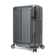 【Deseno笛森諾】尊爵傳奇V 29吋前開式拉鍊行李箱-鈦灰
