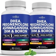 NEW AGE DHEA Supplement - Pregnenolone for Men & Women with DIM, Ashwagandha, Boron, Calcium, Magnes