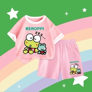 Coordinated Clothes Set & Elastic Cotton Cuffs Baby Wears 2 Sleeping Frogs Keroppi Zzz (M 190)