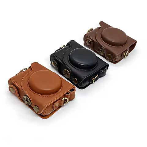 PU Leather Case Shoulder Bag Hard Bags with Strap For Canon Powershot G9X G9 x Mark II 2 Digital Cam