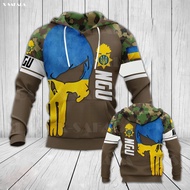 Xzx180305 national gum of Ukraine skull flag 3D print zipper Hoodie man female Pullover Sweatshirt H