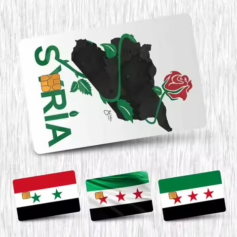 Syrian Revolution Flag Card Stickers Credit Card DIY Card Protector Stickers Waterproof Film Skin Co