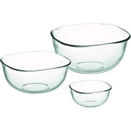 Iwaki waki Heat-resistant glass bowl clear 700ml x 1, 2200ml 3300ml 1 AZ33147 3 pieces