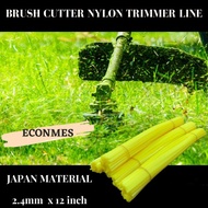 Nylon Mono Filament Line Japan Material Square Grass Nylon Trimmer Line Tali Mesin Rumput (1kg) 2.4mm X 12 Inch