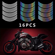 16Pcs Reflective Strips Stickers For Motorcycle Car Rim Decor Stripe Wheel Decal Tape Sticker Strips