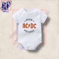 HITAM Acdc HIGH VOLTAGE baby clothes t-shirt / T-shirt baby band tee jumper baby kids short distro t
