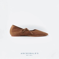 Archibalds Marisols in Mocha Brown Suede Lady Jane Style Shoes for Womens รองเท้าสวมผูกเชือกสำหรับผู