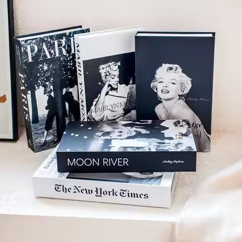 Black And White Miss Classic Luxury Fake Book Model Coffee Table Decoration Books Club Villa Hotel D