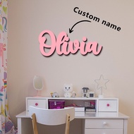 1PC Softpink Custom Name Wooden Sign For Kids Room Decor Personalized Hanging Plaque Party Decor Diy