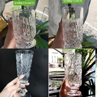 2 Sets of Crystal Cups and 2 sets of Japanese High-Quality Super Thick Cast Glass Cups