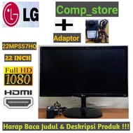 LG 22MP57HQ Led Monitor with 22 inch HDMI port and full HD + Adapter Like New