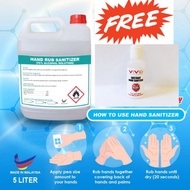 Hand rub sanitizer 75% alcohol 5L free 500ml sanitizer