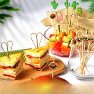 Burger Sandwich Fixed Pick Fruit Pick Disposable Bamboo Pick Scissor Pick Insert Pick Toothpick Cock
