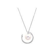 [La Christie] Necklace Women Baby Pearl Pearl One Grain Moon Moon Motif PT900 Platinum lp56-0004-pt