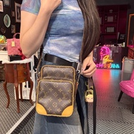 LV 雙層老花斜背包/王吉娜古董精品