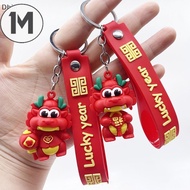 1M 2024 Dragon Year Keychain Cute Cartoon Soft Rubber Dragon Doll Keyring For Car Key Chain Bag Pend
