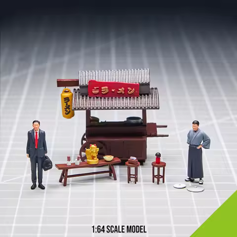 Kicarmod 1/64 Ramen Stand Model Kit - High Precision 3D Printed Resin Miniature Scene for Car Model 