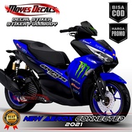 Decal Stiker Aerox Connected 2021 Motif Monster Warna Biru