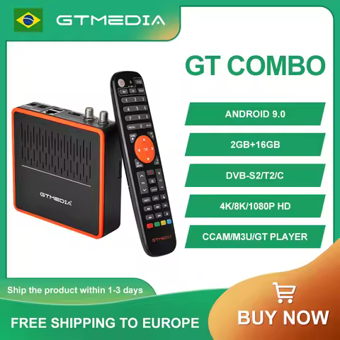 GTMEDIA GT COMBO Android Box 4K 8K HD 4:2:2 Android 9.0+DVB-S2X/T2/C Satellite TV Receiver Decoder 2