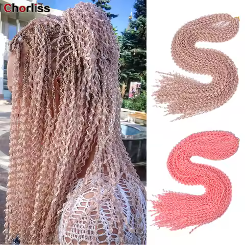 Zizi Braids Crochet Box Braids Colored Synthetic Hair Extensions Pure Black Brown Pink Blue Crochet 