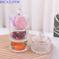 BACK2LIFEM Ice Cream Bowl, Transparent 75ml Glass Dessert Bowl, Kitchen Storage Jar With Lids Round 
