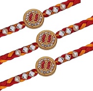 Woniry Lakh Rakhi 3 Pcs Beautiful Rakhi for Brother Sister with Roli Chawal and Raksha bandhan