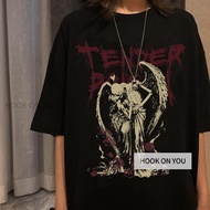 [Halloween Dark Gothic Style] Dark Style Half Sleeve Devil Angel Dark T-Shirt Men Women Retro Print