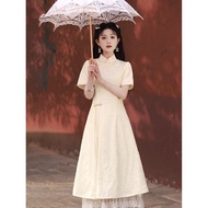 新款旗袍2025年显瘦遮肚子奥黛连衣裙新中式少女年轻款日常连衣裙20260624