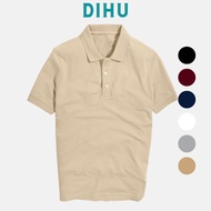 Basic Plain Men's polo t-shirt, men's polo t-shirt with elegant cotton collar Dihu fashion.