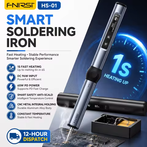 FNIRSI HS-01KR/BC2 65W PD Smart Digital Soldering Station 80-420℃ Constant Temp Fast Heat Portable W