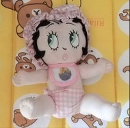 Baby Betty Boop 美國正版 2005年 美版 人形 17cm 粉紅色 格子 布公仔 BB Baby boop