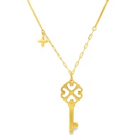 Top Cash Jewellery 916 Gold Clover Heart Necklace