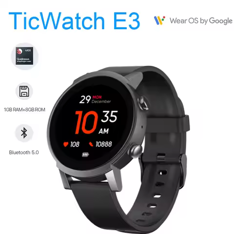 TicWatch E3 Smartwatch（Renovate） Wear 4100 Google Pay NFC Heart rate/blood oxygen/GPS/Bluetooth Runn