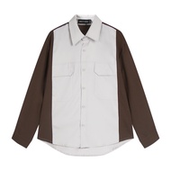 KINS | เสื้อเชิ้ตแขนยาวทรงหลวม สีทูโทน (KS06)