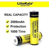 ✡ 1 Liitokala Lii-35S 18650 3.7V 3500Mah Rechargeable Lithium Ion Battery Button Type 8650