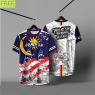 merdeka clothes 2025 68th jersey stripe outdoor sports quick drying t-shirt merdeka
