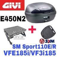 Combo Set Monorack Rapido ABS BOX GIVI E450N2 SYM SM SPORT 110R SMSPORT 110E VFE185 VF3I185 VFE185i 