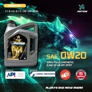 MOTION 0W20 Fully Synthetic Oil 1L 3L 4L Engine Oil Lubricant 0w-20 API SP  Benz Nissan Proton Perod